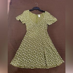 Abound Vintage Olive Green Floral Dress